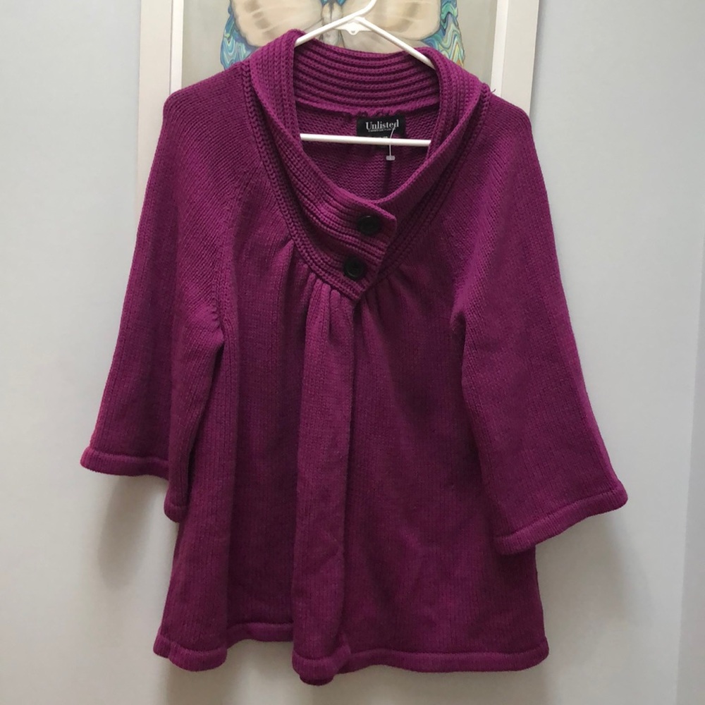 ❤️EUC Unlisted By Kenneth Cole  Cardigan Woman Size XL Purple Pink Knitted